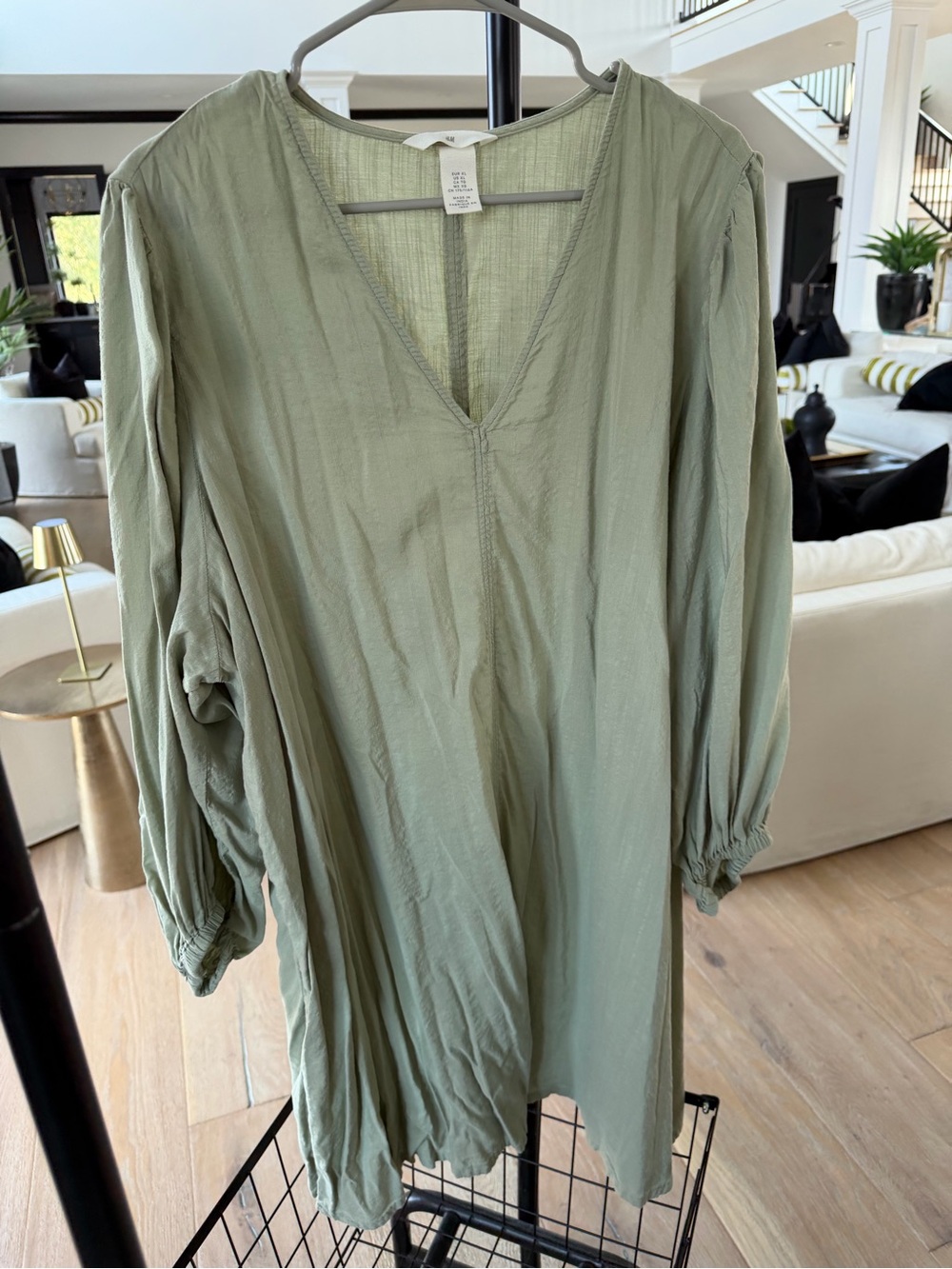 H&M Olive Green V-Neck Long-Sleeve Tunic